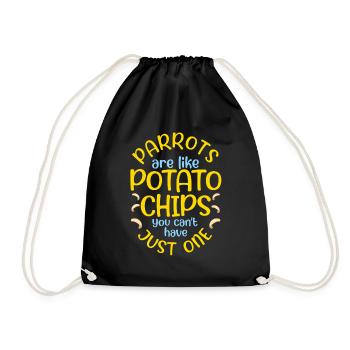 parrot - Drawstring Bag - black - Front