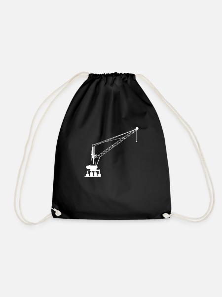Crane operator - Drawstring Bag - black
