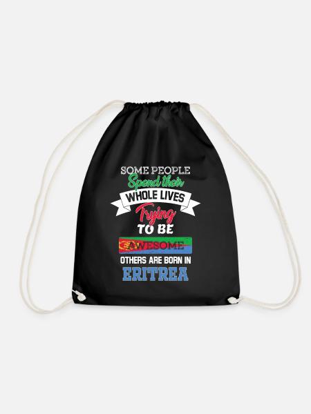 Born in Eritrea - Drawstring Bag - black