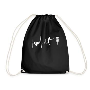 Disc golf Disc golf Heartbeat - Drawstring Bag - black - Front