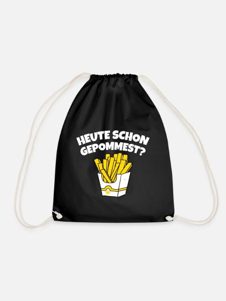 POMMES GESCHENK LUSTIGER SPRUCH POMMES FRITES - Turnbeutel - Schwarz