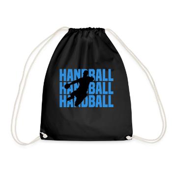 Handball - Handballer at the throw Tshirt - Drawstring Bag - black - Front