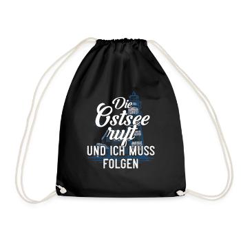 Die Ostsee ruft - Turnbeutel - Schwarz - Vorne