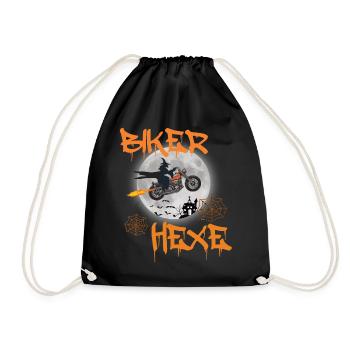 Biker sorcières voler moto vélo chopper - Sac de sport léger - noir - Devant