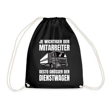 Fernfahrer Berufskraftfahrer LKW Fahrer Trucker - Turnbeutel - Schwarz - Vorne