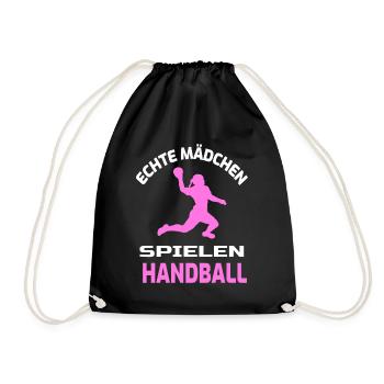 Mädchen Handball Spielerin Spruch Handballerin - Turnbeutel - Schwarz - Vorne