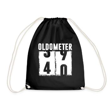 Oldometer 39 - 40 - Drawstring Bag - black - Front