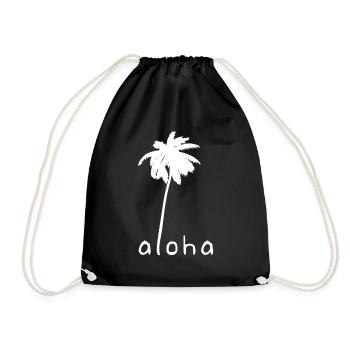 Aloha Palme Hawaii - Turnbeutel - Schwarz - Vorne