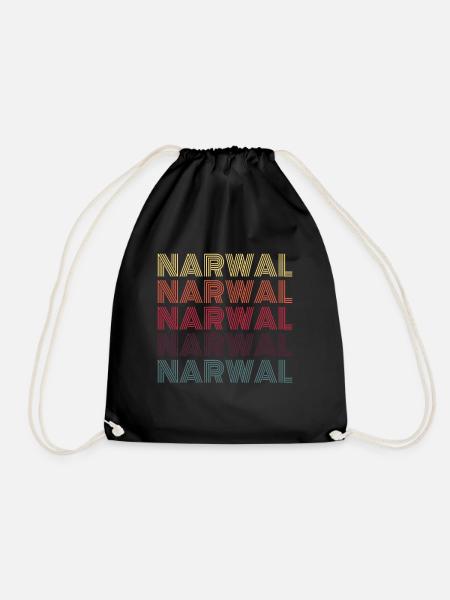 Narwal, Narwal Narwale, Narwal Einhorn - Turnbeutel - Schwarz