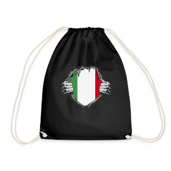 Italy Italian flag - Drawstring Bag - black - Front