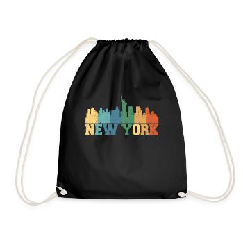 Skyline de New York rétro - Sac de sport léger - noir - Devant