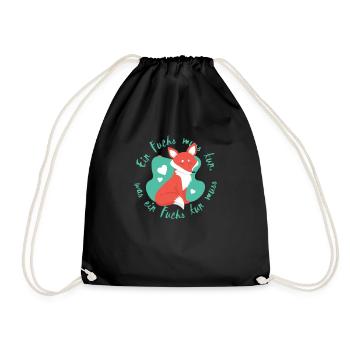 A fox must do, foxes, beginners - Drawstring Bag - black - Front