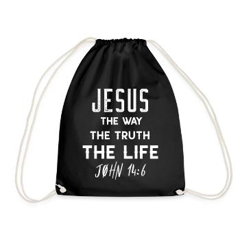 Jesus: Way Truth Life John 14:6 - Drawstring Bag - black - Front