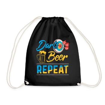 Darts Dart Dartboard Bullseye Dart Arrow Gift - Drawstring Bag - black - Front