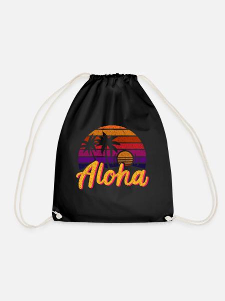 Aloha Retro - Turnbeutel - Schwarz