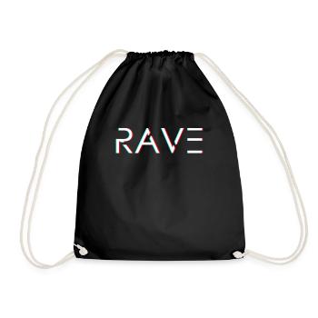 Rave Raven danse Party Techno Électro Cadeau - Sac de sport léger - noir - Devant
