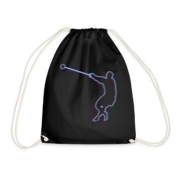 Hammer Throw Hammer Thrower Heavy Athletics Gift - Drawstring Bag - black - Front