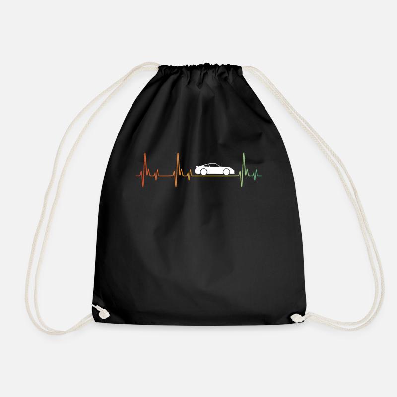 Distressed Automobile Heartbeat - Turnbeutel - Schwarz