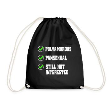 Polyamorous Pansexual Checkliste LGBTQ Polyamorie - Turnbeutel - Schwarz - Vorne