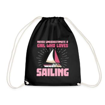 Une fille qui aime la voile - Sac de sport léger - noir - Devant