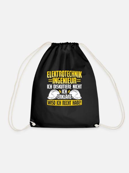 Elektrotechnik Ingenieur Diskutiere Elektriker - Turnbeutel - Schwarz