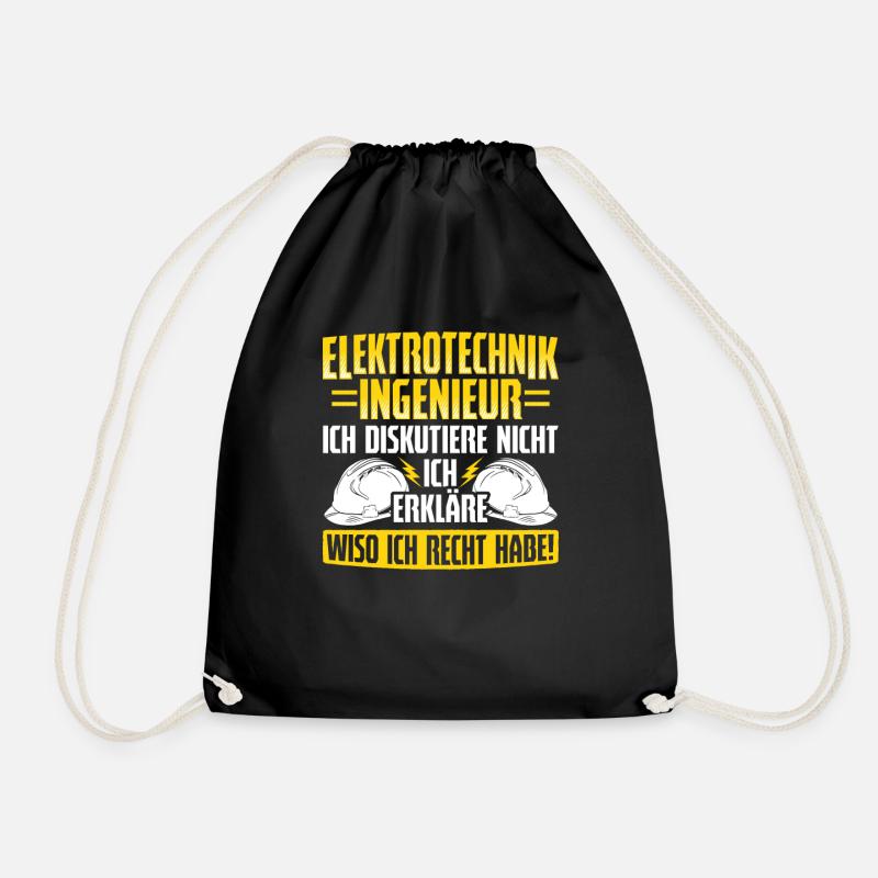 Elektrotechnik Ingenieur Diskutiere Elektriker - Turnbeutel - Schwarz