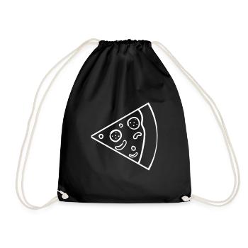 Partnerlook Couple Partner Couple Couple Pizza - Drawstring Bag - black - Front