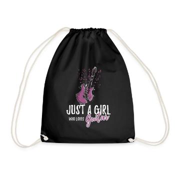 Just A Girl Who Loves Guitar Electric Guitarist - Drawstring Bag - black - Front