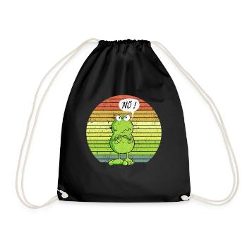 Nö Frosch - Nein - Nö - Einfach Nö - Turnbeutel - Schwarz - Vorne