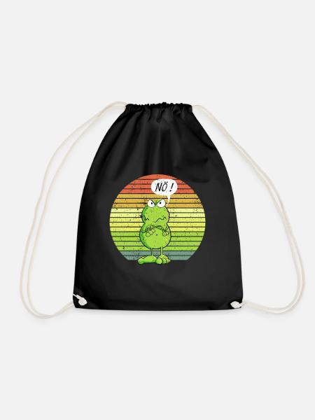 Nö Frosch - Nein - Nö - Einfach Nö - Turnbeutel - Schwarz