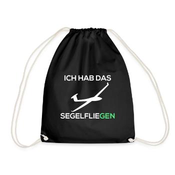 segelflieGEN spruch lustig tshirt geschenk witzig - Turnbeutel - Schwarz - Vorne