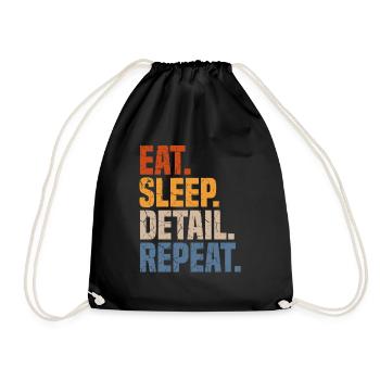Eat Sleep Detail Repeat Detailer Auto Detailing - Drawstring Bag - black - Front