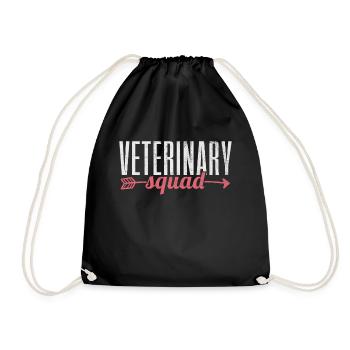 Veterinarian Assistant Veterinarian Helper - Drawstring Bag - black - Front