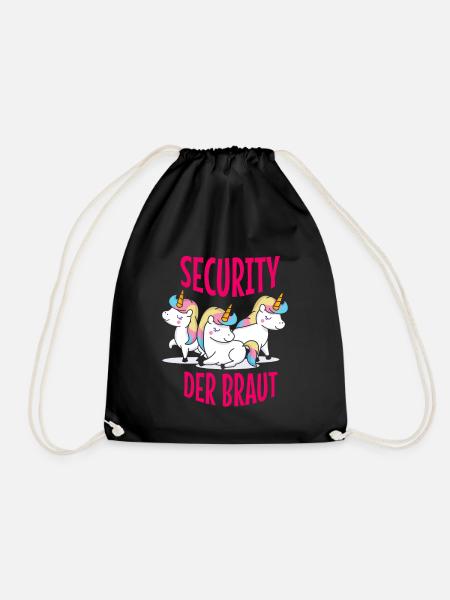 Security of the bride JGA hen party - Drawstring Bag - black