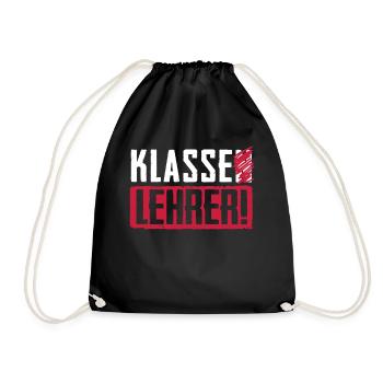 Abschied Geschenk für Klassenlehrer mit dem Klasse - Turnbeutel - Schwarz - Vorne