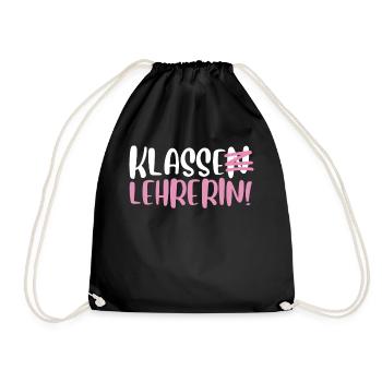 Abschied Geschenk für Klassenlehrerin mit dem Klas - Turnbeutel - Schwarz - Vorne