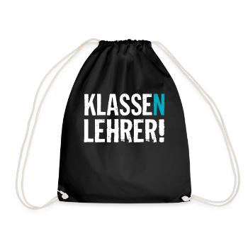 Abschied Geschenk für Klassenlehrer mit dem Klasse - Turnbeutel - Schwarz - Vorne