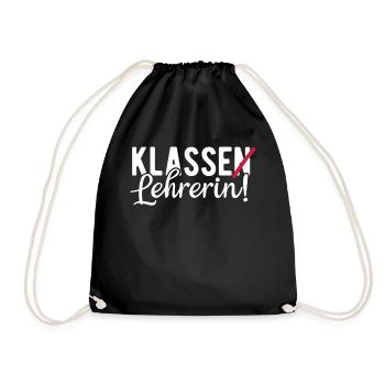 Abschied Geschenk für Klassenlehrerin mit dem Klas - Turnbeutel - Schwarz - Vorne