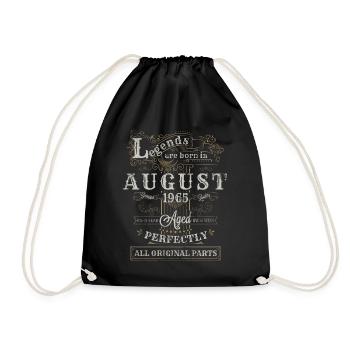 Legends are Born In August 1965 Vintage Geburtstag - Turnbeutel - Schwarz - Vorne
