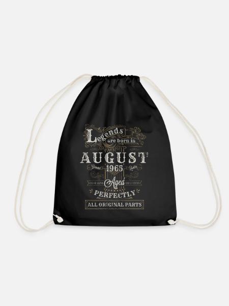 Legends are Born In August 1965 Vintage Geburtstag - Turnbeutel - Schwarz