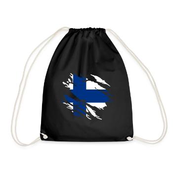 Drapeau de la Finlande - Sac de sport léger - noir - Devant