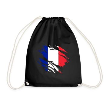 France flag - Drawstring Bag - black - Front