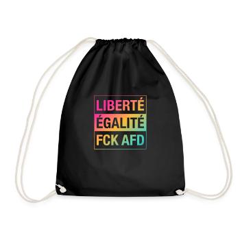 Liberté Égalité FCK AFD Shirt - Turnbeutel - Schwarz - Vorne