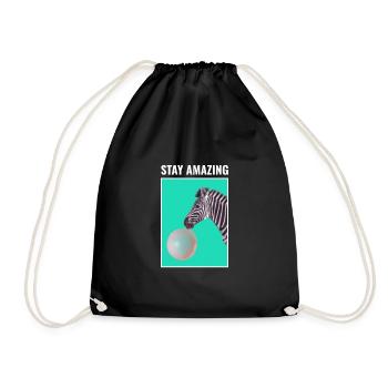 Stay Amazing Bubble Gum Zèbre - Sac de sport léger - noir - Devant