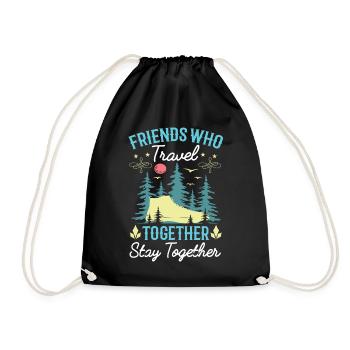 Mountains vacation adventure travel gift - Drawstring Bag - black - Front