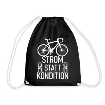 e-bike - Turnbeutel - Schwarz - Vorne