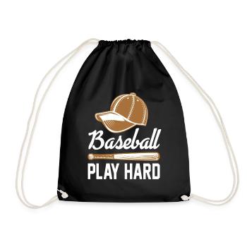 Baseball Baseball Geschenk Baseballspieler - Turnbeutel - Schwarz - Vorne