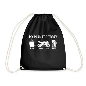 Mon plan pour le cadeau de pilote de moto d'aujourd'hui - Sac de sport léger - noir - Devant