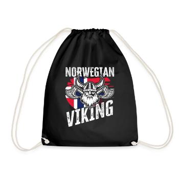 Norwegen Wikinger - Turnbeutel - Schwarz - Vorne