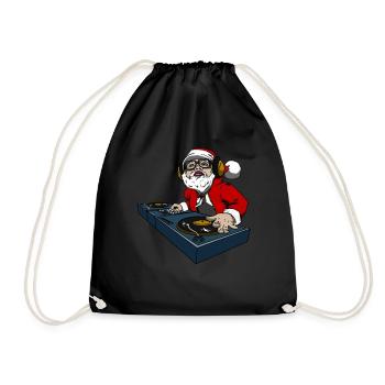 Père Noël au Dj Pult cadeau pour diskjockey - Sac de sport léger - noir - Devant